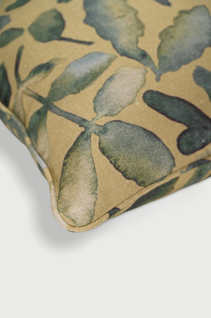 Flora Ochre Linen Cushion Cover by Sanctuary Living - Home Artisan