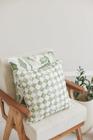 Checker Green Oblong Cushion Cover by Sanctuary Living - Home Artisan