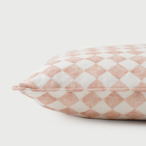 Checker Blush Oblong Cushion Cover by Sanctuary Living - Home Artisan
