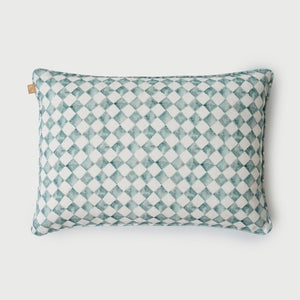 Checker Blue Oblong Cushion Cover by Sanctuary Living - Home Artisan