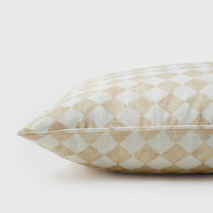 Checker Beige Oblong Cushion Cover by Sanctuary Living - Home Artisan