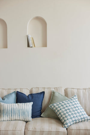 Checker Blue Cushion Cover by Sanctuary Living - Home Artisan