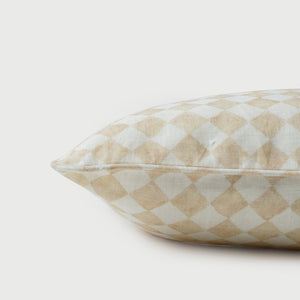 Checker Beige Lumbar Cushion Cover by Sanctuary Living - Home Artisan