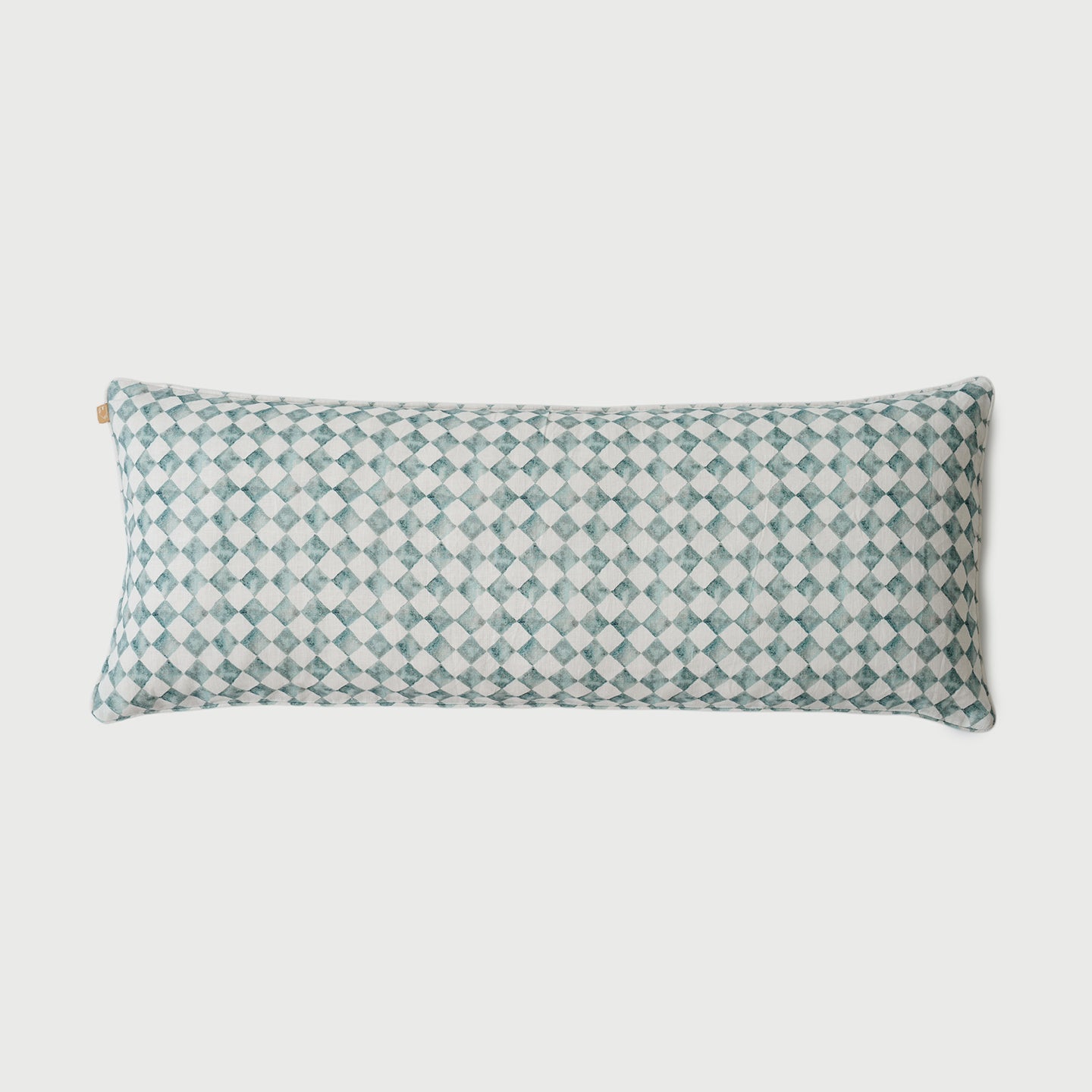 Checker Blue Lumbar Cushion Cover by Sanctuary Living - Home Artisan