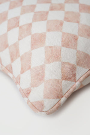 Checker Blush Lumbar Cushion Cover by Sanctuary Living - Home Artisan