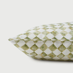 Checker Green Lumbar Cushion Cover by Sanctuary Living - Home Artisan