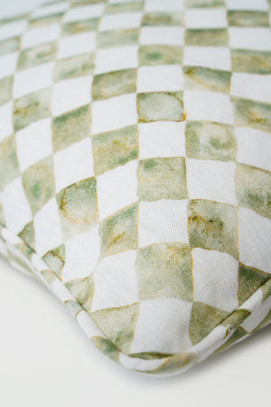 Checker Green Lumbar Cushion Cover by Sanctuary Living - Home Artisan