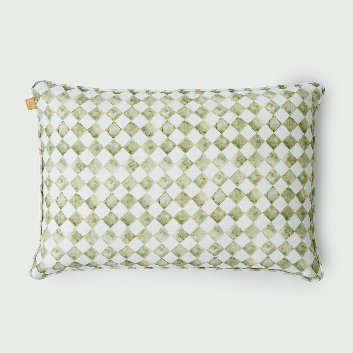 Checker Green Oblong Cushion Cover by Sanctuary Living - Home Artisan