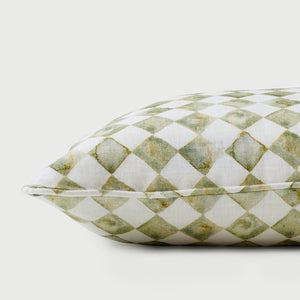 Checker Green Oblong Cushion Cover by Sanctuary Living - Home Artisan