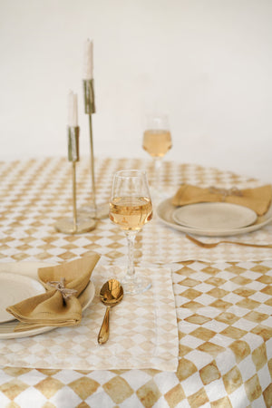 Checker Beige Table Mat (Set of 2) by Sanctuary Living - Home Artisan