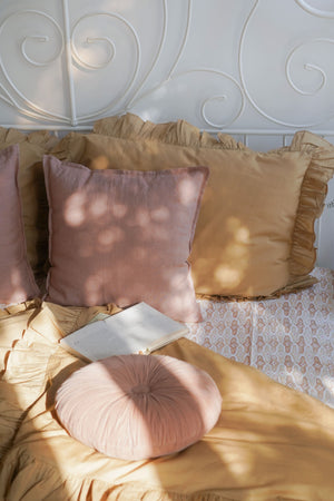 Mosaic Blush Linen Bedspread by Sanctuary Living - Home Artisan