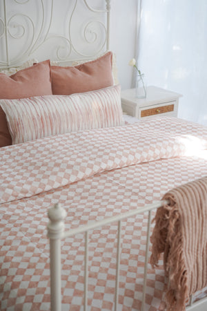 Checker Mosaic Blush Dohar by Sanctuary Living - Home Artisan