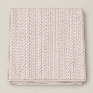Sienna Braided Pattern Quilted Cotton Sateen Bed Cover Set with Pillow Cases - Home Artisan