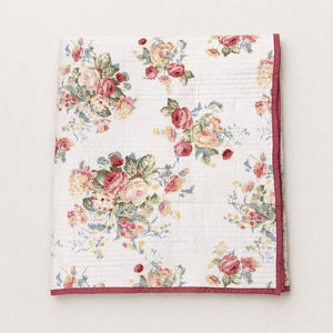 Elowen Pink Rose Floral King-Size Cotton Bed Cover with Pillow Cases - Home Artisan