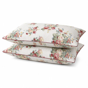 Elowen Pink Rose Floral King-Size Cotton Bed Cover with Pillow Cases - Home Artisan
