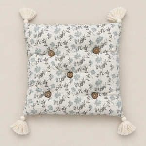Celeste Ivory & Blue-Grey Floral 6-Piece King Size Comforter Bedding Set - Home Artisan