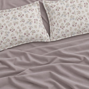 Rosalie Ivory & Dusty Mauve Floral 6-Piece King Size Comforter Bedding Set - Home Artisan