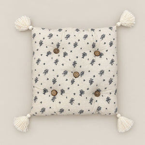 Noelle Ivory & Navy Petite Floral Floral 6-Piece King Size Comforter Bedding Set - Home Artisan