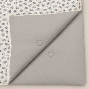 Odette Ivory & Blue-Grey Floral Motif 6-Piece King Size Comforter Bedding Set - Home Artisan