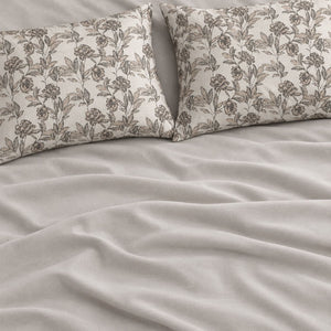 Cassia Taupe Botanical 6-Piece King Size Comforter Bedding Set - Home Artisan