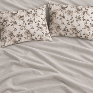 Primrose Beige Floral 6-Piece King Size Comforter Bedding Set - Home Artisan
