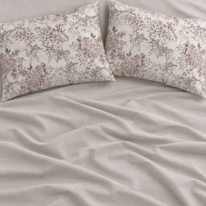 Linnea Blush Pink Botanical 6-Piece King Size Comforter Bedding Set - Home Artisan