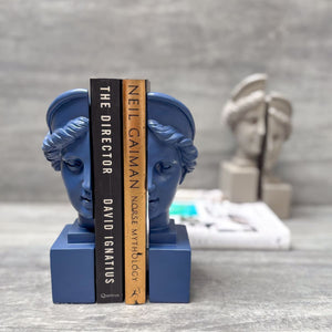 Athena Sculptural Bookends (Indigo Blue) - Home Artisan