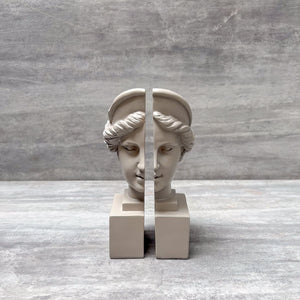 Athena Sculptural Bookends (Beige) - Home Artisan