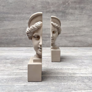 Athena Sculptural Bookends (Beige) - Home Artisan