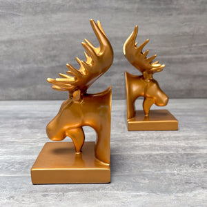 Golden Moose Bookends - Home Artisan