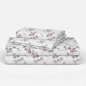 Cottage Rose Pink 200TC Cotton Percale Bed Sheet - Home Artisan