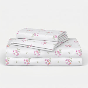 Daisy Dreams Pink 200TC Cotton Percale Bed Sheet - Home Artisan
