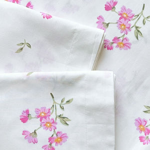 Daisy Dreams Pink 200TC Cotton Percale Bed Sheet - Home Artisan