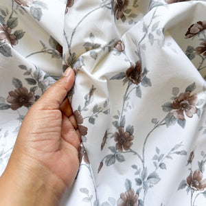 Cottage Wildflowers Brown 250TC Cotton Percale Bed Sheet - Home Artisan