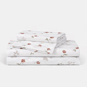 Spring Days Brown 250TC Cotton Percale Bed Sheet - Home Artisan