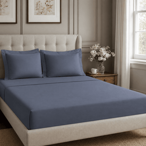 Navy Blue 300TC Cotton Bed Sheet - Home Artisan