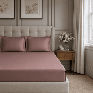 Dusty Rose 300TC Cotton Bed Sheet - Home Artisan
