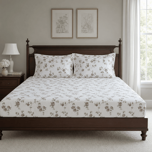 Anna Vintage Rose Garden 300TC Cotton Bed Sheet - Home Artisan