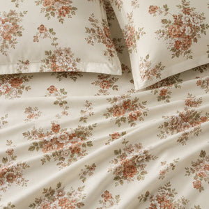 Evelyn Tuscan Floral 300TC Cotton Percale Bed Sheet - Home Artisan