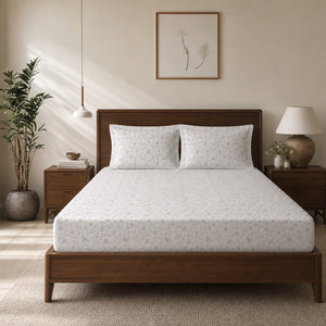 Cedar Bloom Floral 300TC Cotton Bedsheet - Home Artisan