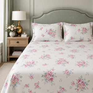 Gardenia Rose Bouquet 300TC Cotton Bedsheet
