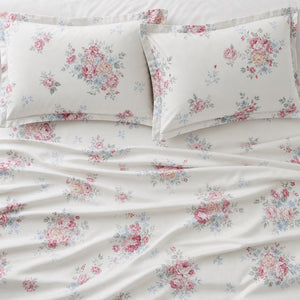 Gardenia Rose Bouquet 300TC Cotton Bedsheet - Home Artisan