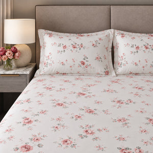 Meadow Frost Floral 300TC Cotton Bedsheet
