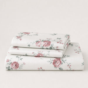 Meadow Frost Floral 300TC Cotton Bedsheet - Home Artisan