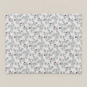 Camellia Blue Leaf and Pink Bud Bed Sheet - Home Artisan