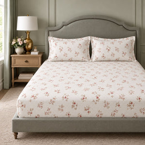 Rosalie Blush Bouquet Bed Sheet - Home Artisan