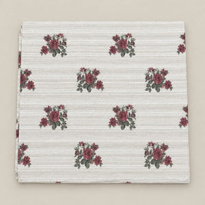 Rosamund Burgundy Bouquet 250TC Cotton Percale Super King Bed Sheet - Home Artisan