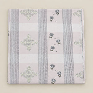 Nerine Lilac Floral Stripe 250TC Cotton Percale Super King Bed Sheet - Home Artisan