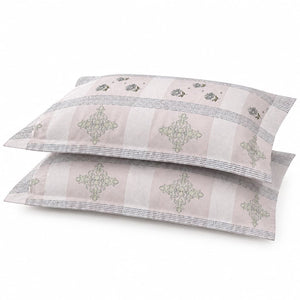 Nerine Lilac Floral Stripe 250TC Cotton Percale Super King Bed Sheet - Home Artisan