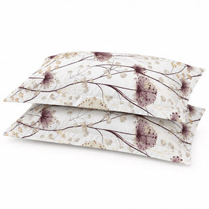Achillea Mauve Meadow Floral 250TC Cotton Percale Super King Bed Sheet - Home Artisan